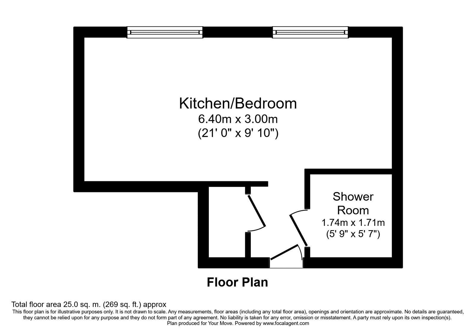 Floorplan of 1 bedroom Flat to rent, Park Street, Wellington, Shropshire, TF1