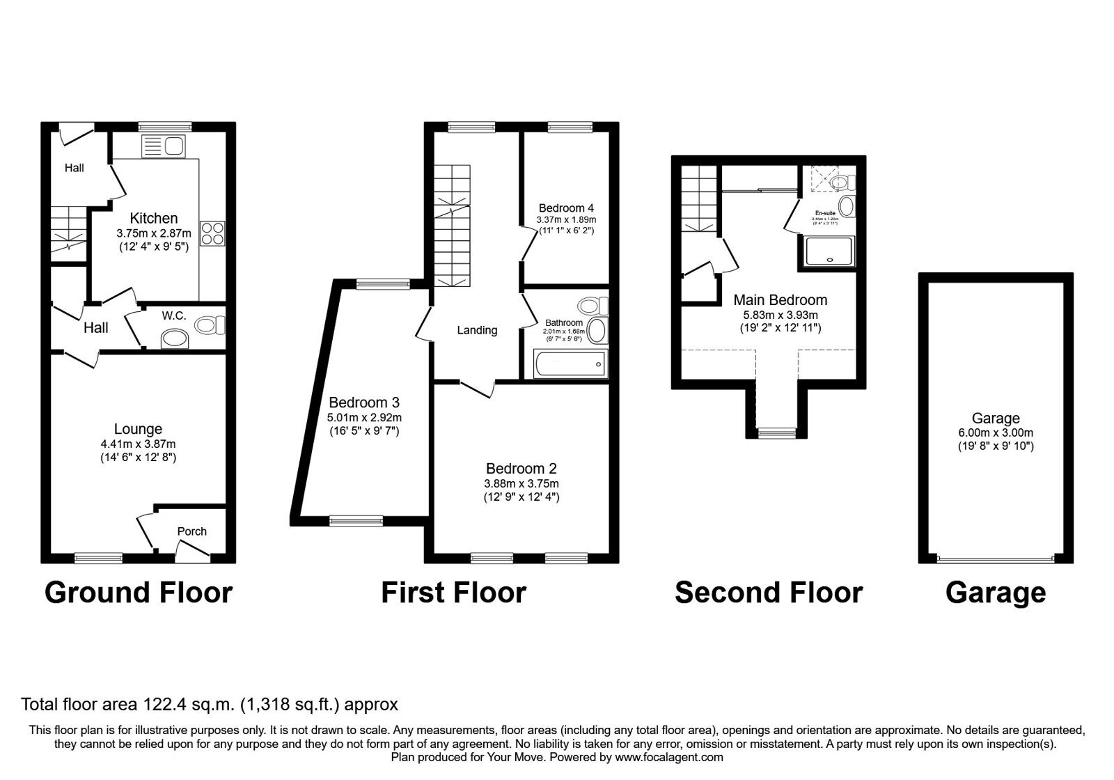 Floorplan of 4 bedroom Mid Terrace House for sale, Village Drive, Lawley Village, Shropshire, TF4