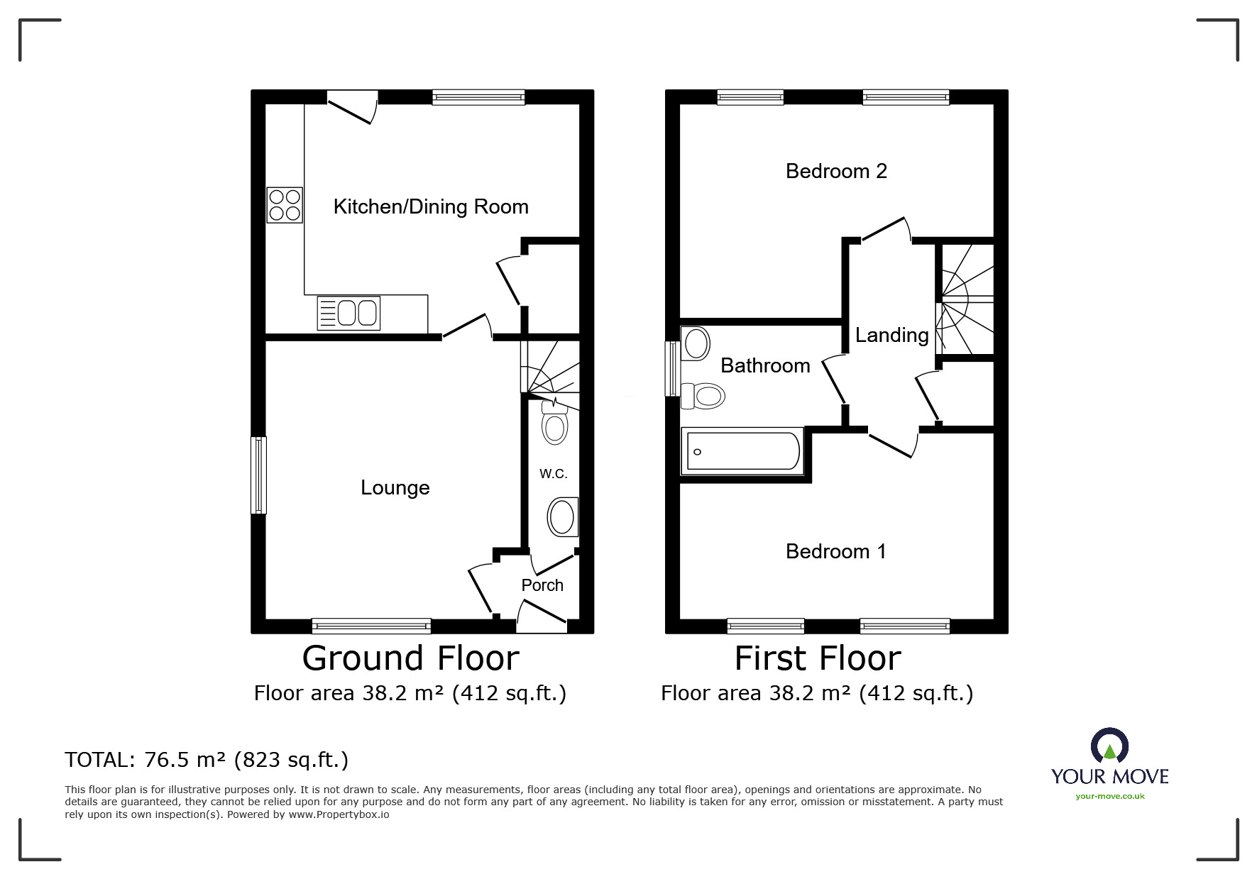 Floorplan of 2 bedroom Semi Detached House for sale, Gordon Rabbetts Crescent, Wolverhampton, West Midlands, WV11