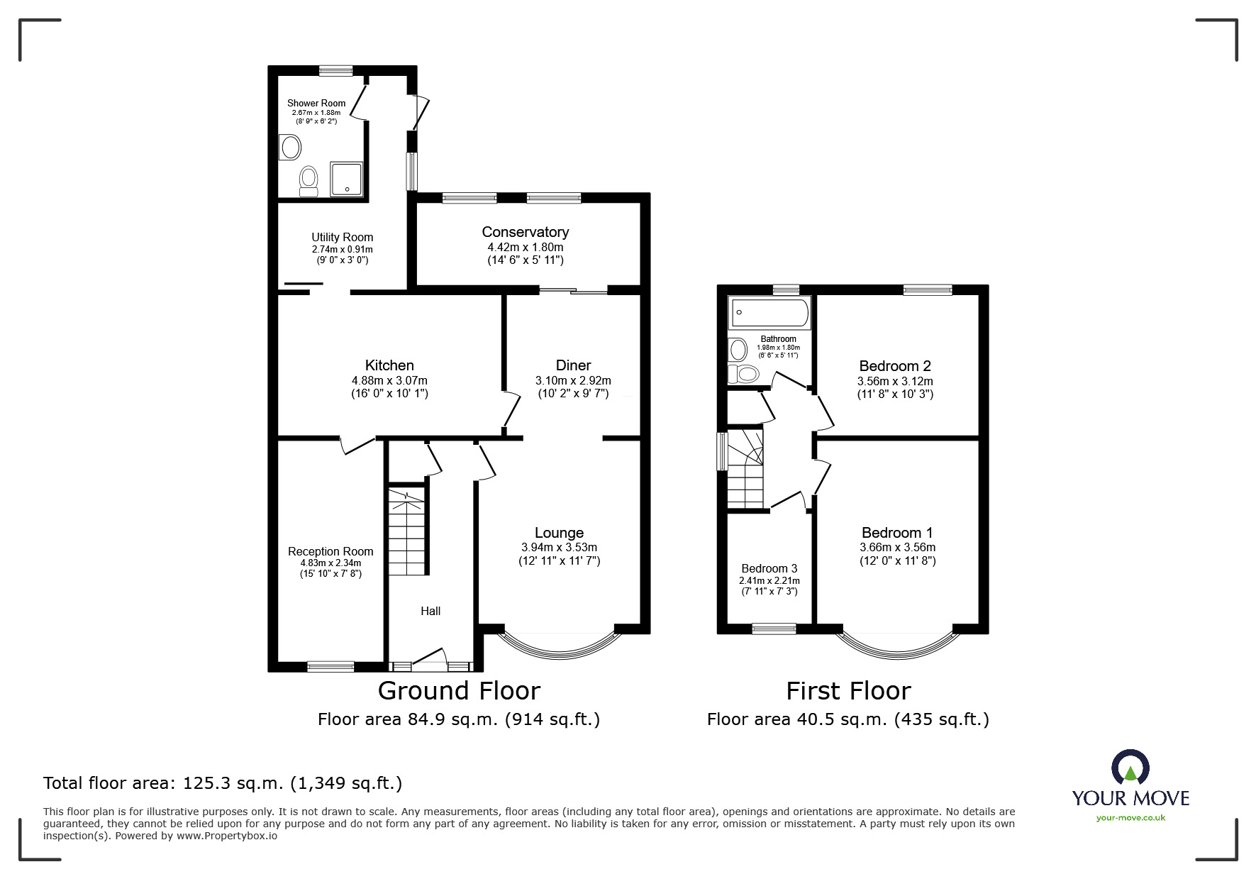 Floorplan of 3 bedroom Semi Detached House for sale, Wootton Avenue, Wolverhampton, West Midlands, WV11
