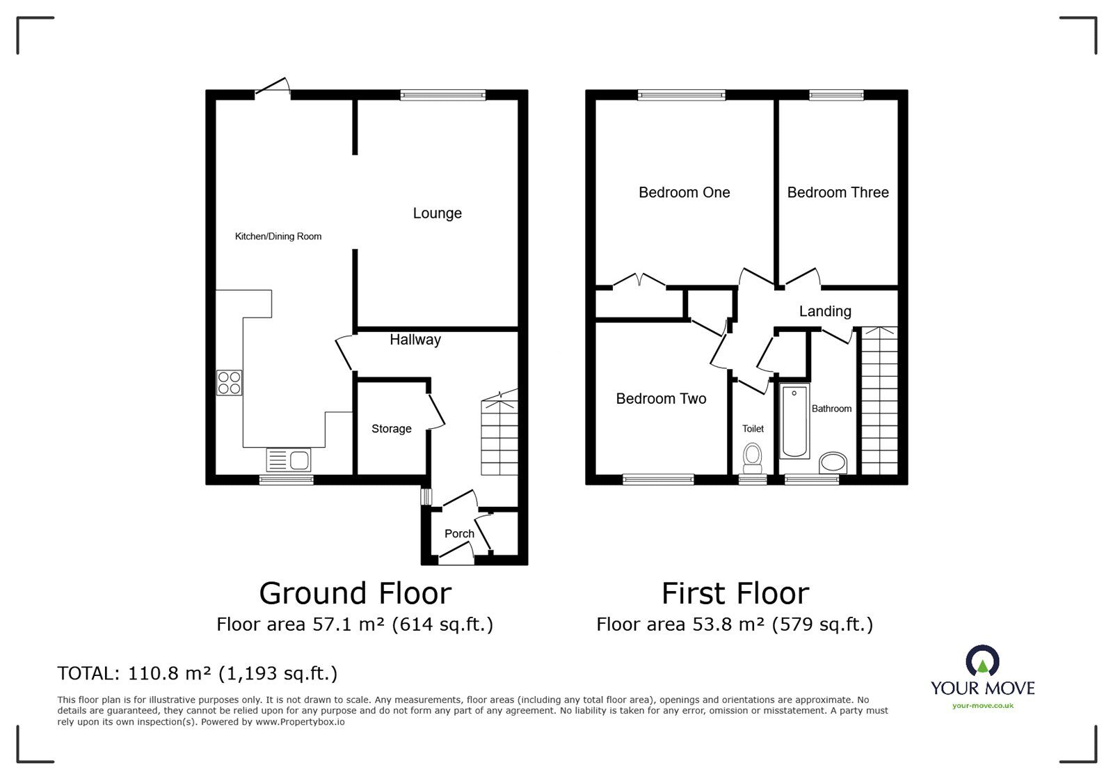 Floorplan of 3 bedroom Mid Terrace House to rent, Burford, Telford, Shropshire, TF3