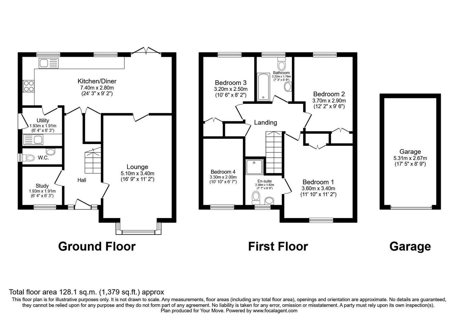 Floorplan of 4 bedroom Detached House for sale, Parsons Close, Telford, Shropshire, TF2