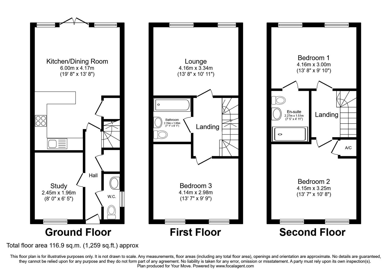 Floorplan of 3 bedroom Mid Terrace House for sale, Elmwood Road, Arleston, Telford And Wrekin,, TF1