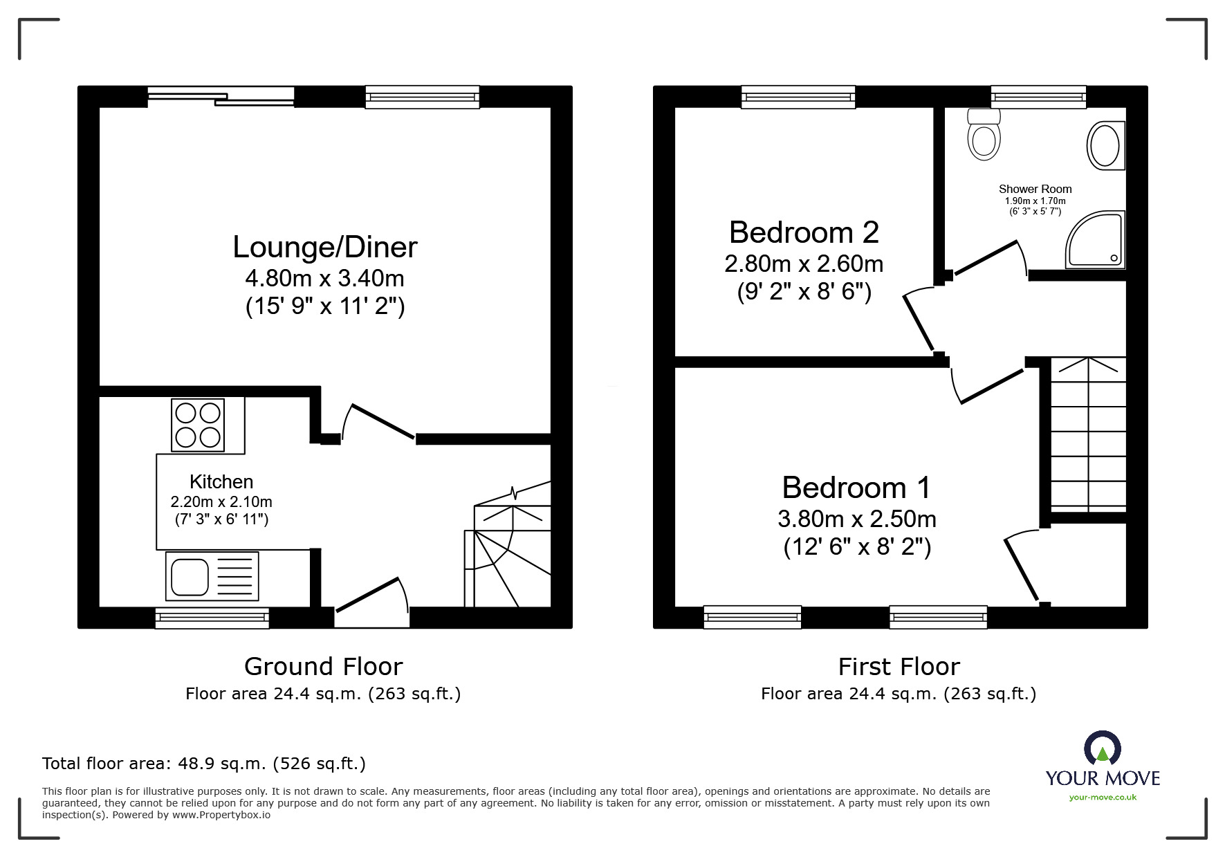 Floorplan of 2 bedroom Semi Detached House for sale, Wagtail Drive, Telford, Shropshire, TF4