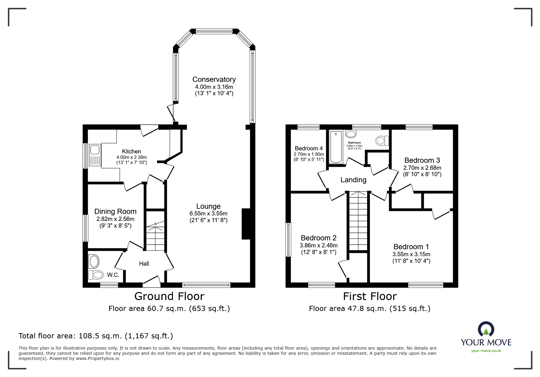 Floorplan of 4 bedroom Detached House to rent, Millstream Way, Leegomery, Shropshire, TF1