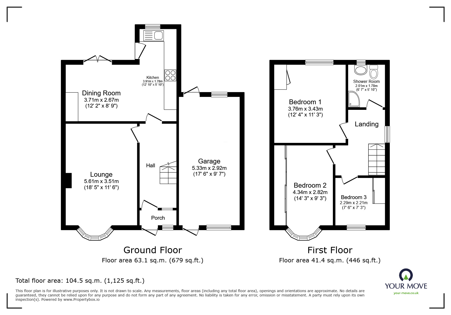 Floorplan of 3 bedroom Semi Detached House for sale, Admaston Road, Wellington, Shropshire, TF1