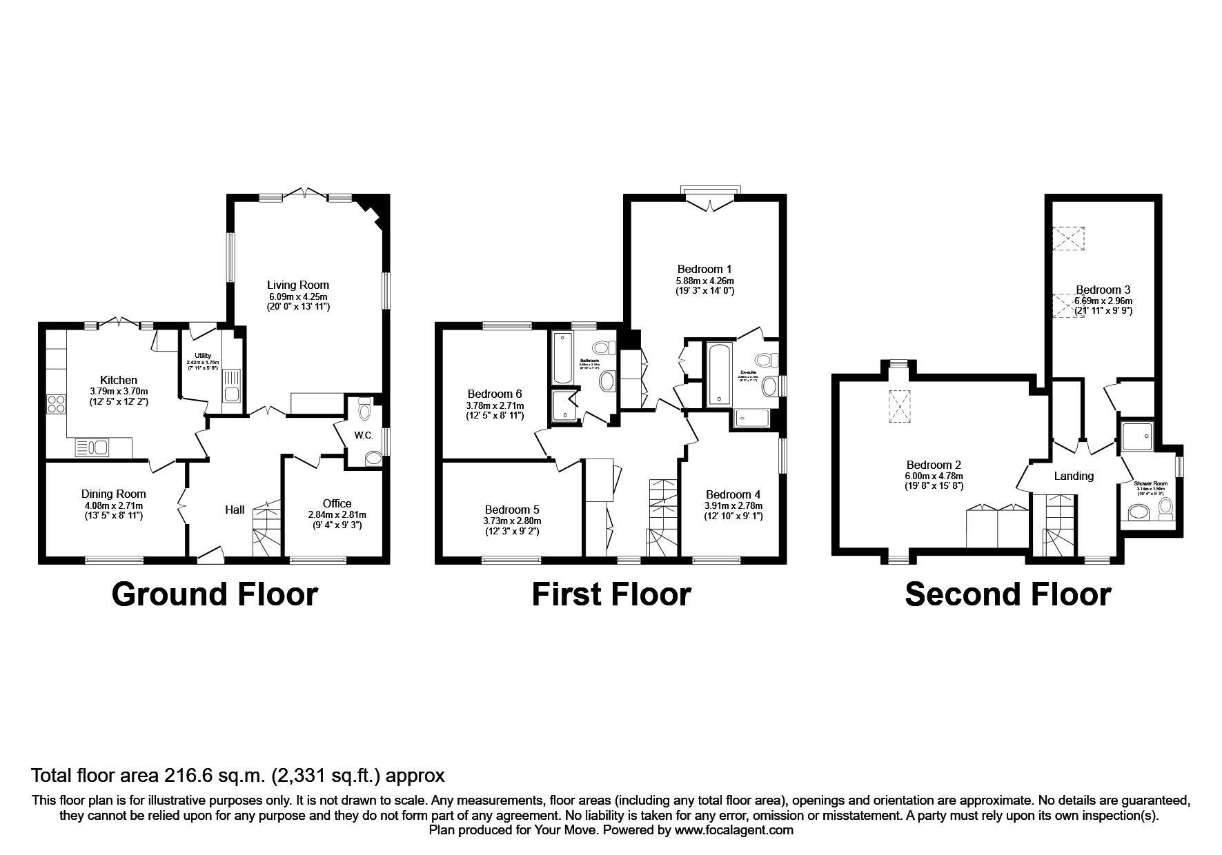 Floorplan of 6 bedroom Detached House for sale, The Dingle, Doseley, Shropshire, TF4