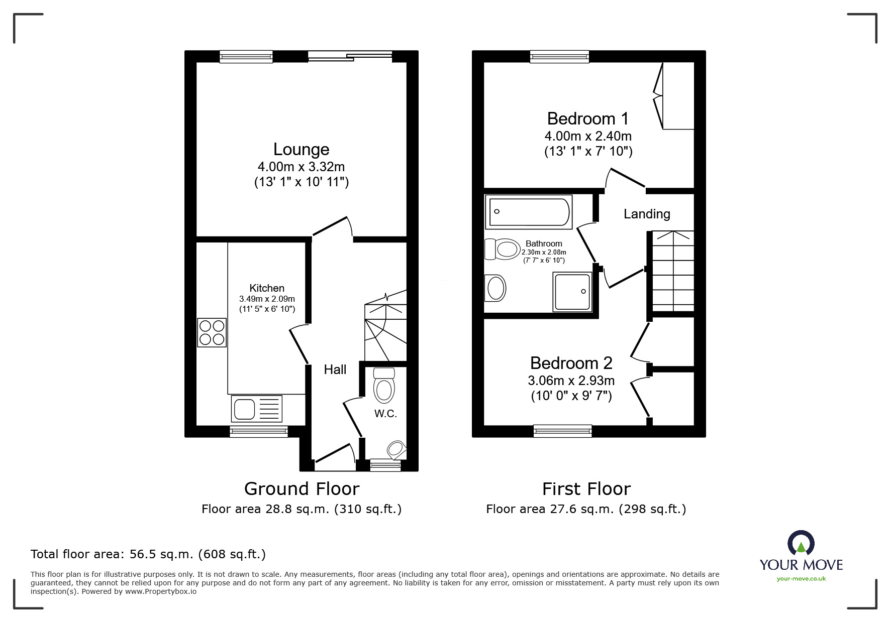 Floorplan of 2 bedroom Semi Detached House for sale, Eastwood Drive, Donnington, Shropshire, TF2
