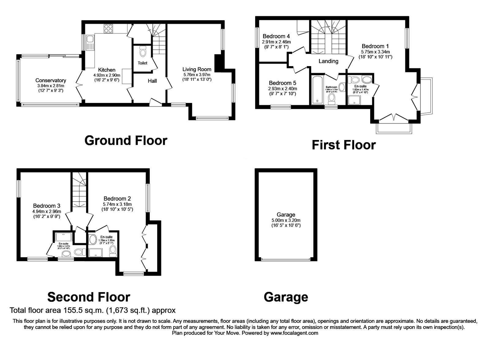 Floorplan of 5 bedroom Detached House for sale, Orwell Crescent, Wellington, Shropshire, TF1