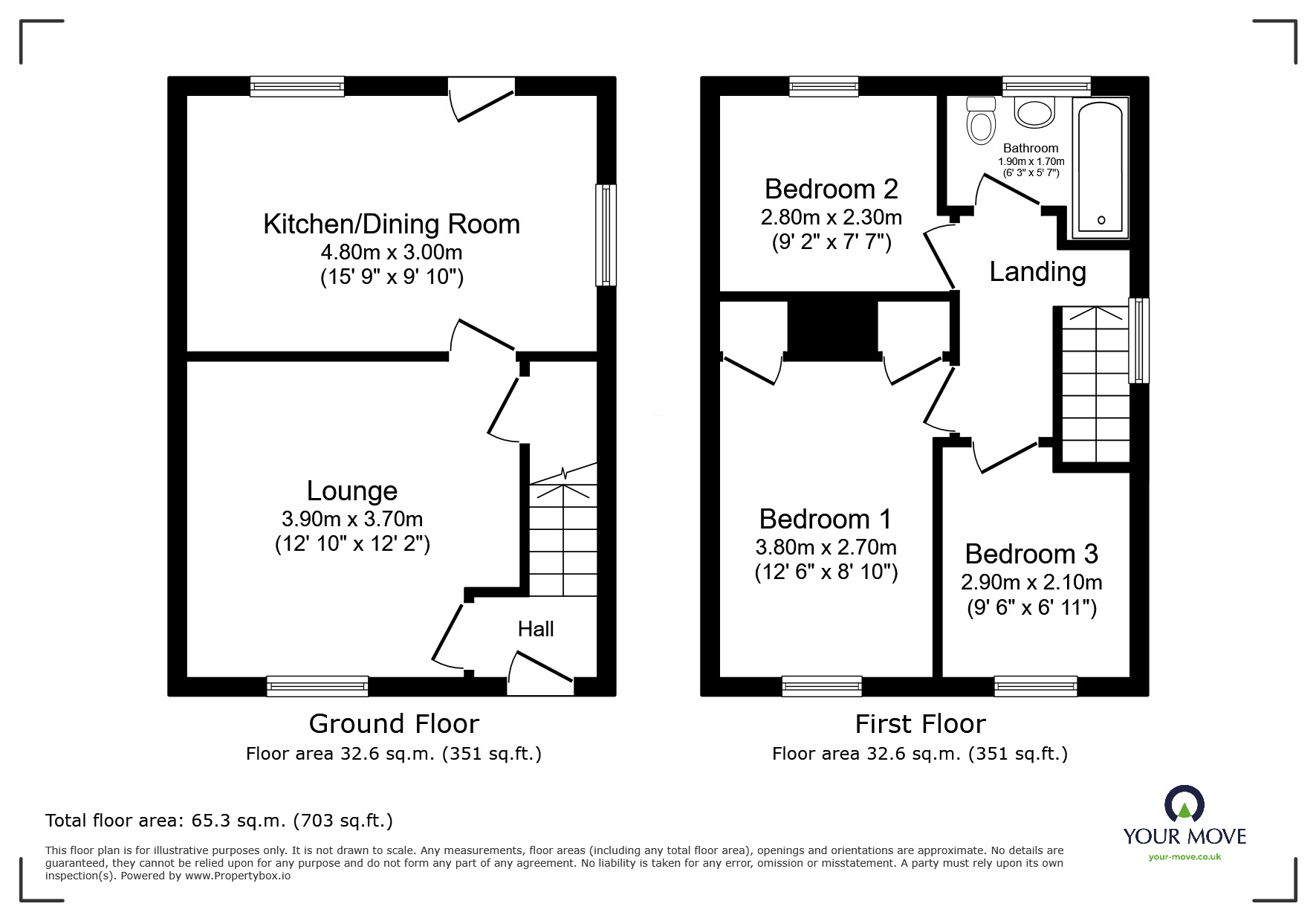 Floorplan of 3 bedroom Semi Detached House for sale, Mount Pleasant Road, Madeley, Shropshire, TF7