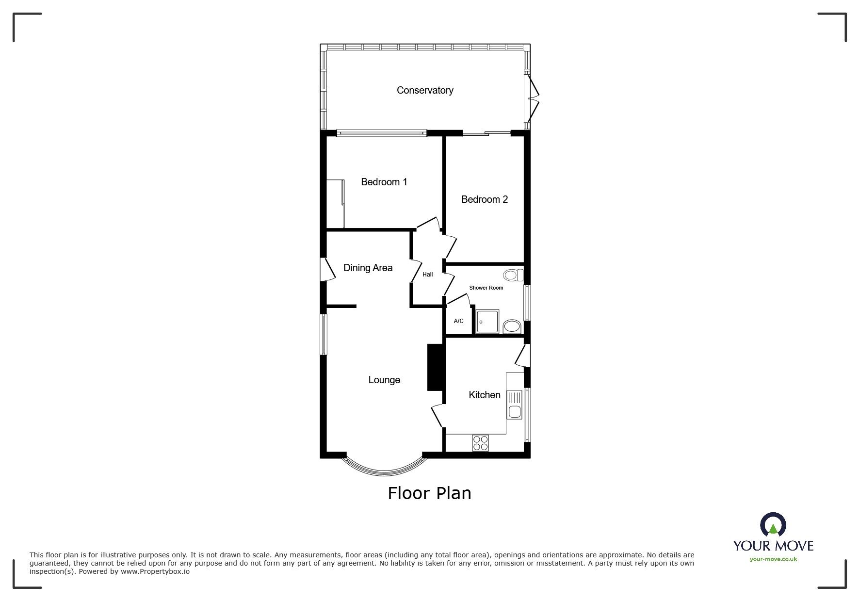 Floorplan of 2 bedroom Detached Bungalow to rent, Bollingale Avenue, Telford, Shropshire, TF2