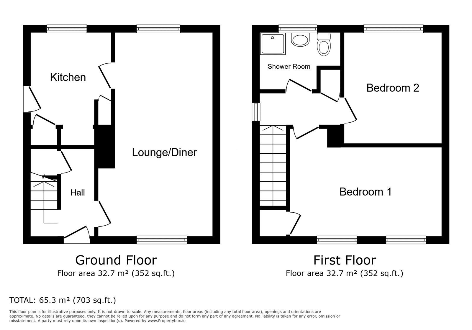 Floorplan of 2 bedroom Semi Detached House for sale, Milton Road, Cannock, Staffordshire, WS11