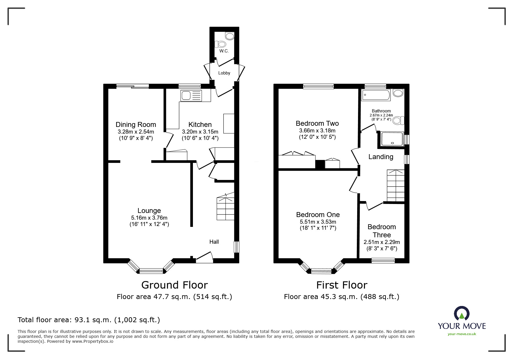 Floorplan of 3 bedroom Semi Detached House for sale, Rose Crescent, Wellington, Shropshire, TF1