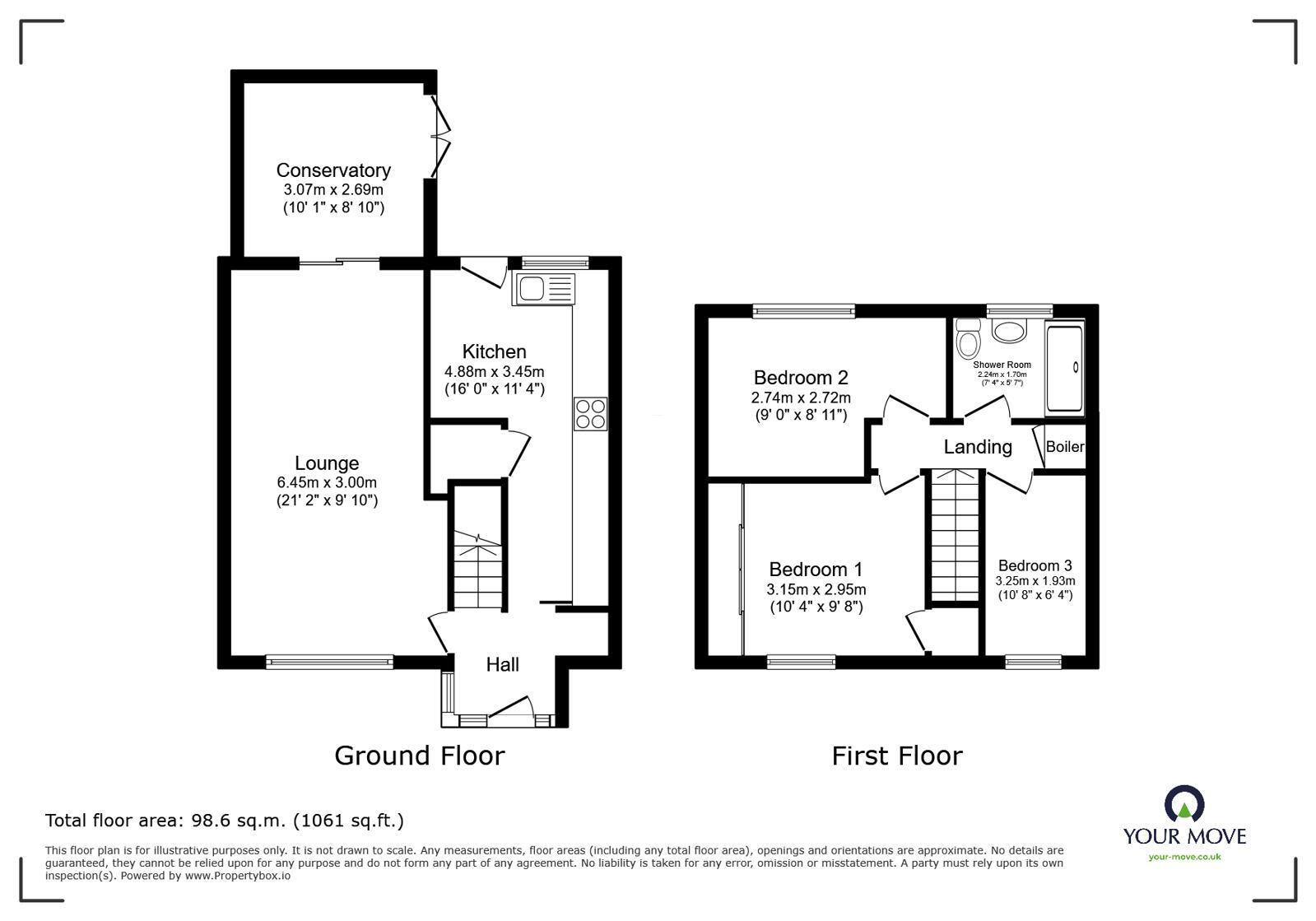 Floorplan of 3 bedroom Mid Terrace House for sale, Webb Crescent, Dawley, Shropshire, TF4