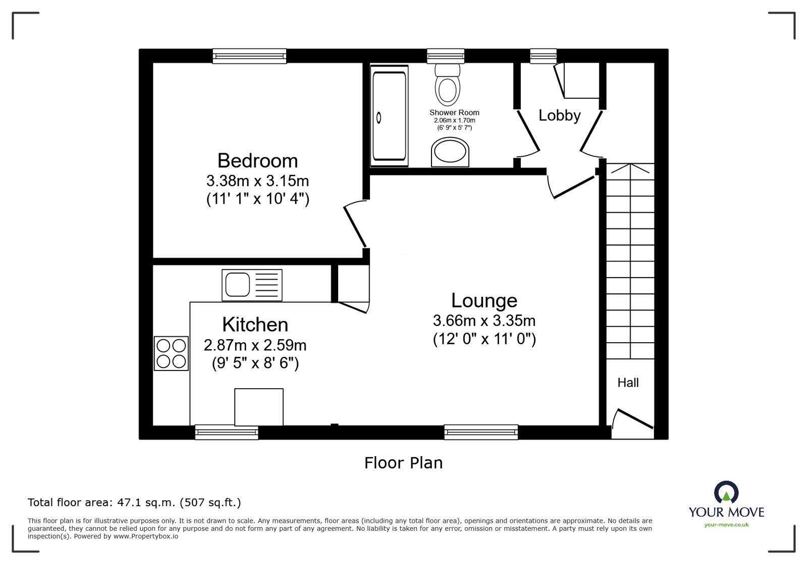 Floorplan of 1 bedroom Flat for sale, Highlander Drive, Donnington, Shropshire, TF2