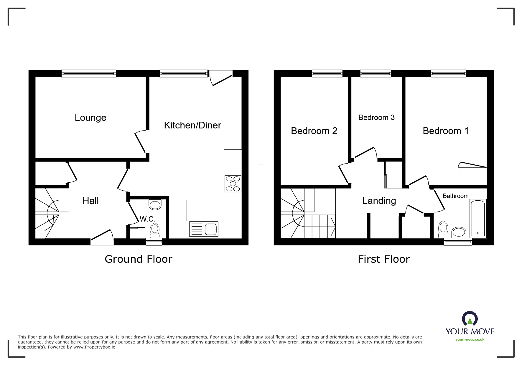 Floorplan of 3 bedroom Mid Terrace House to rent, St. Christophers Way, Malinslee, Shropshire, TF4