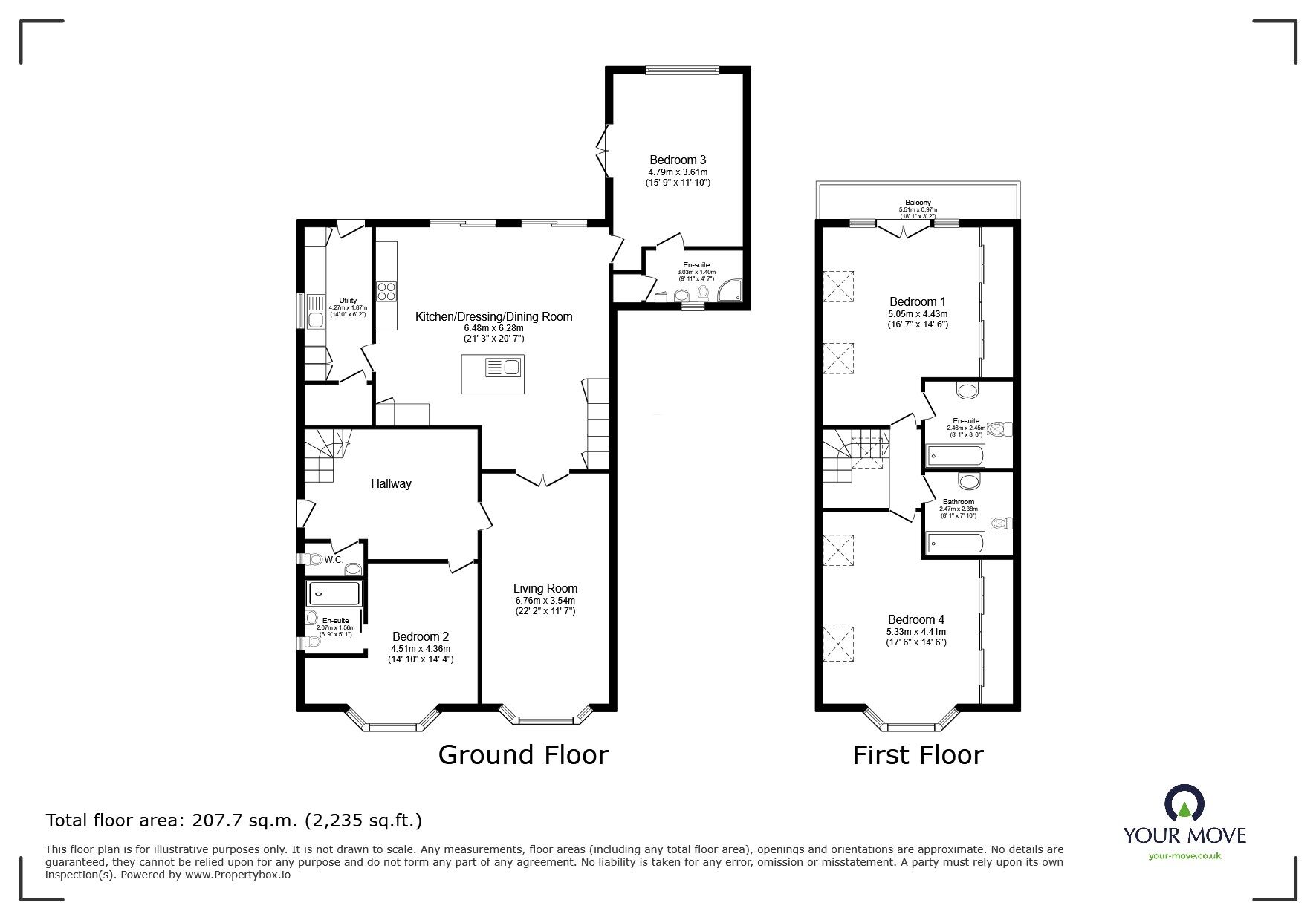 Floorplan of 4 bedroom Detached Bungalow for sale, High Hill, Essington, Staffordshire, WV11