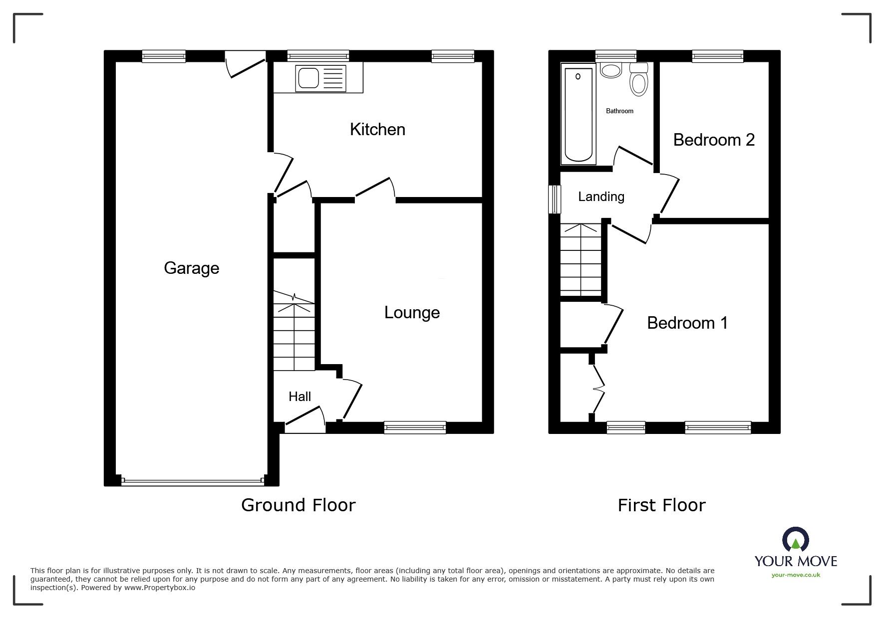 Floorplan of 2 bedroom Semi Detached House for sale, Hawkswell Drive, Willenhall, West Midlands, WV13
