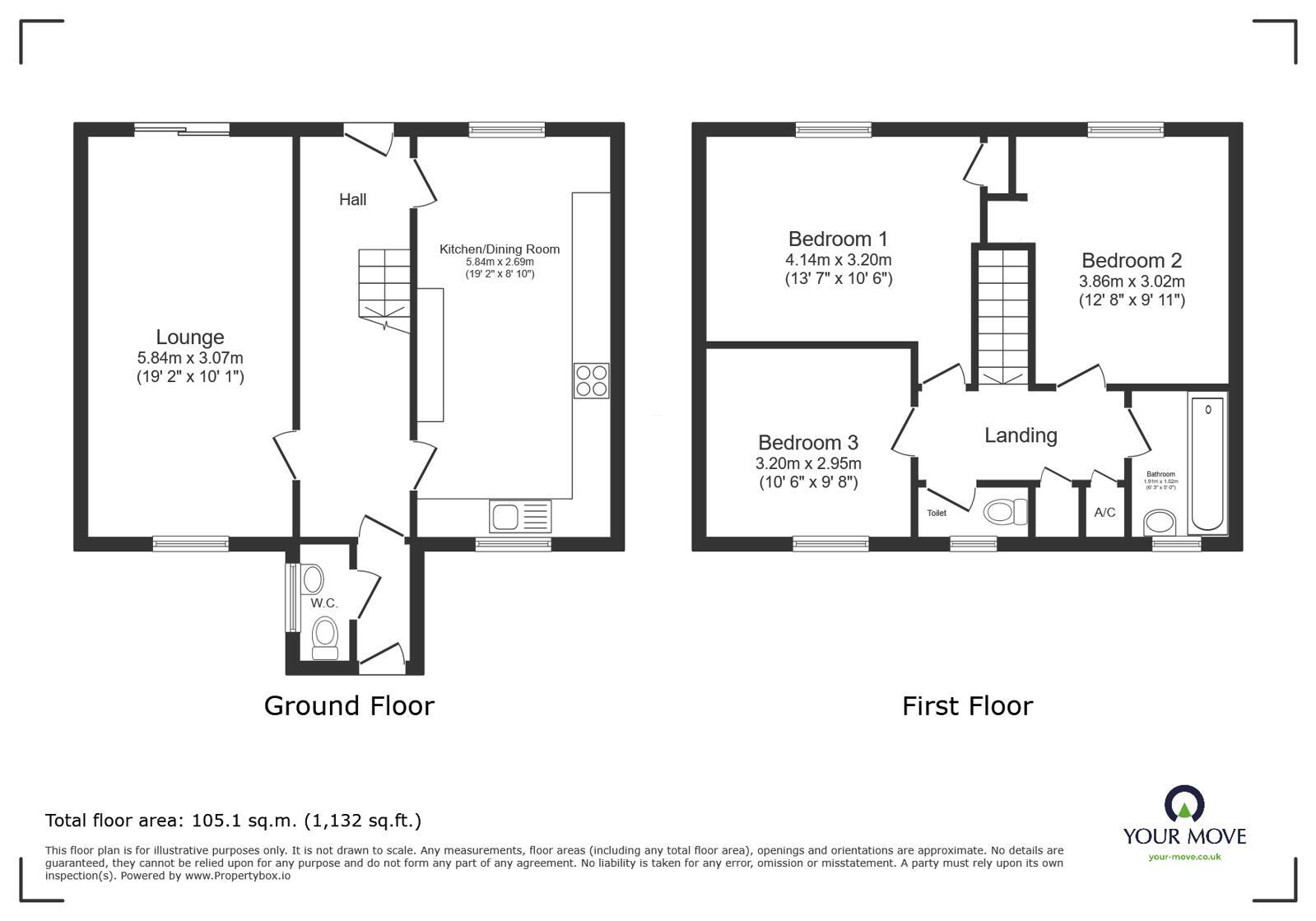 Floorplan of 3 bedroom End Terrace House for sale, Wyvern, Telford, Shropshire, TF7