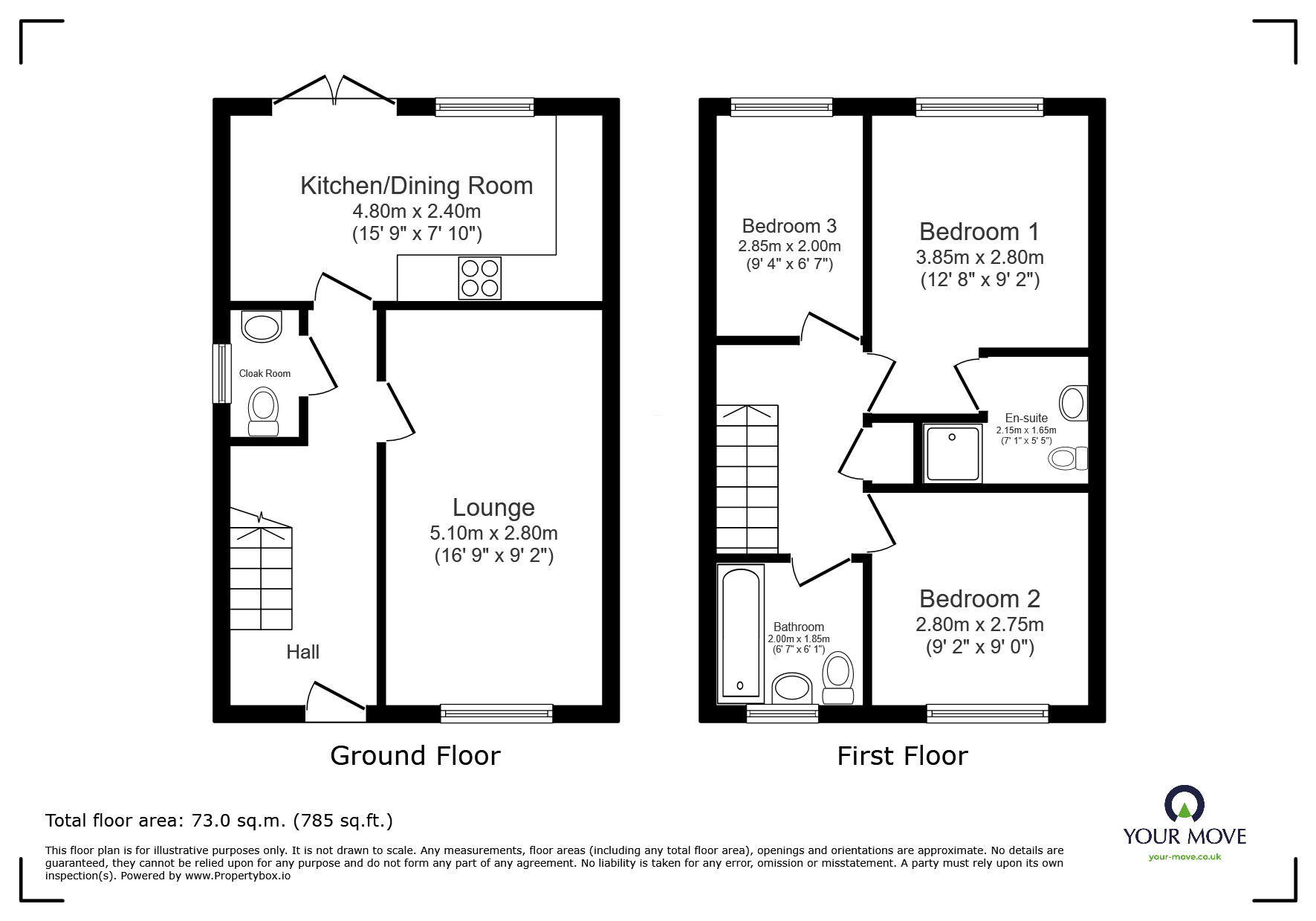 Floorplan of 3 bedroom Semi Detached House to rent, The Nettlefolds, Hadley, Shropshire, TF1
