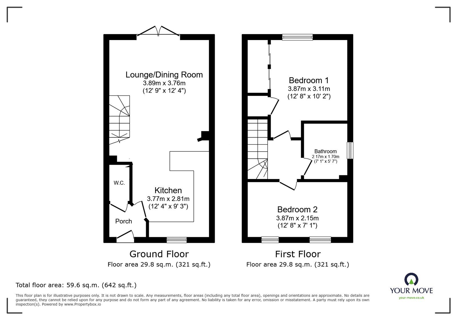 Floorplan of 2 bedroom Semi Detached House for sale, Chilton Drive, Lawley, Shropshire, TF4