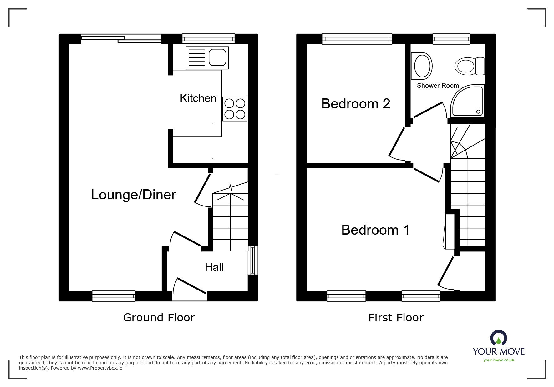 Floorplan of 2 bedroom End Terrace House to rent, Stonebridge Close, Telford, Shropshire, TF4
