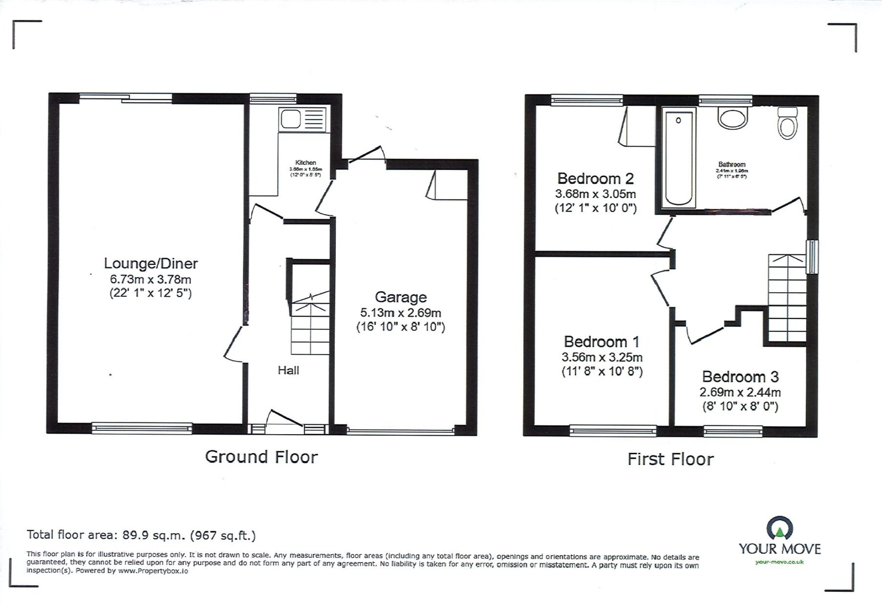 Floorplan of 3 bedroom Link Detached House for sale, Viewlands Drive, Trench, Shropshire, TF2