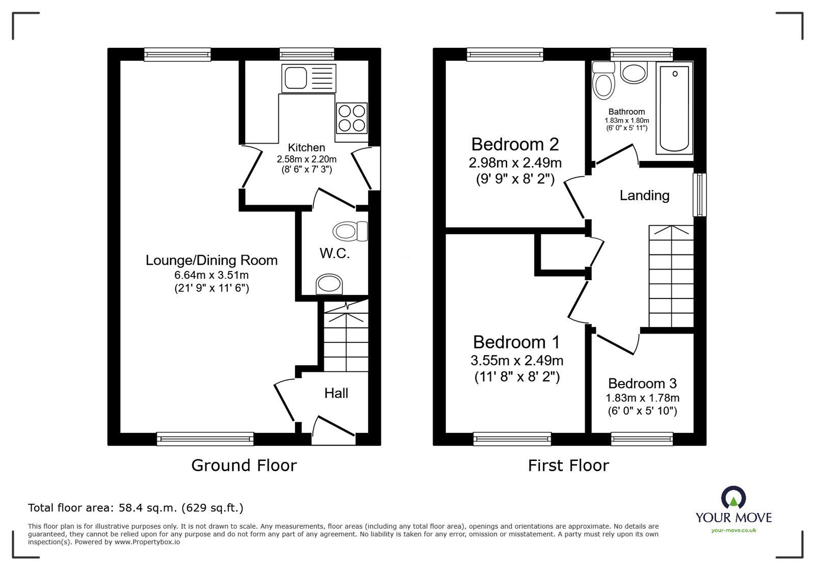 Floorplan of 3 bedroom Semi Detached House for sale, Connomara Meadow, Horsehay, Shropshire, TF4