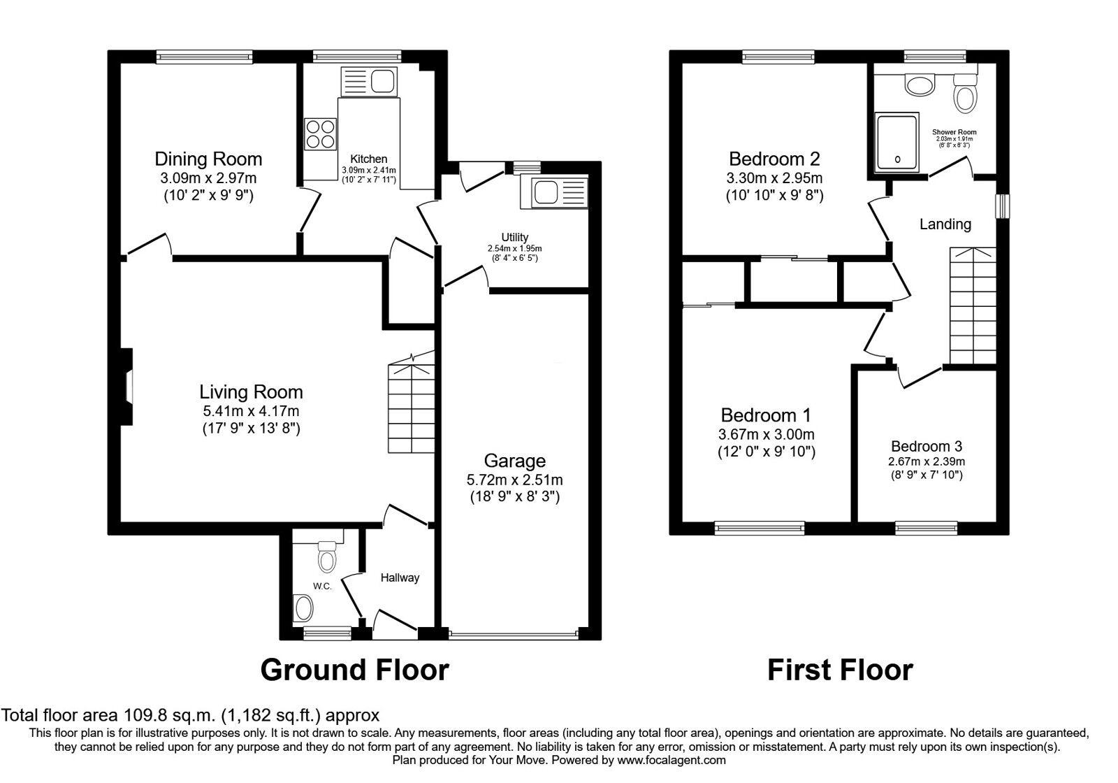 Floorplan of 3 bedroom Detached House for sale, Grovefields, Leegomery, Telford And Wrekin,, TF1