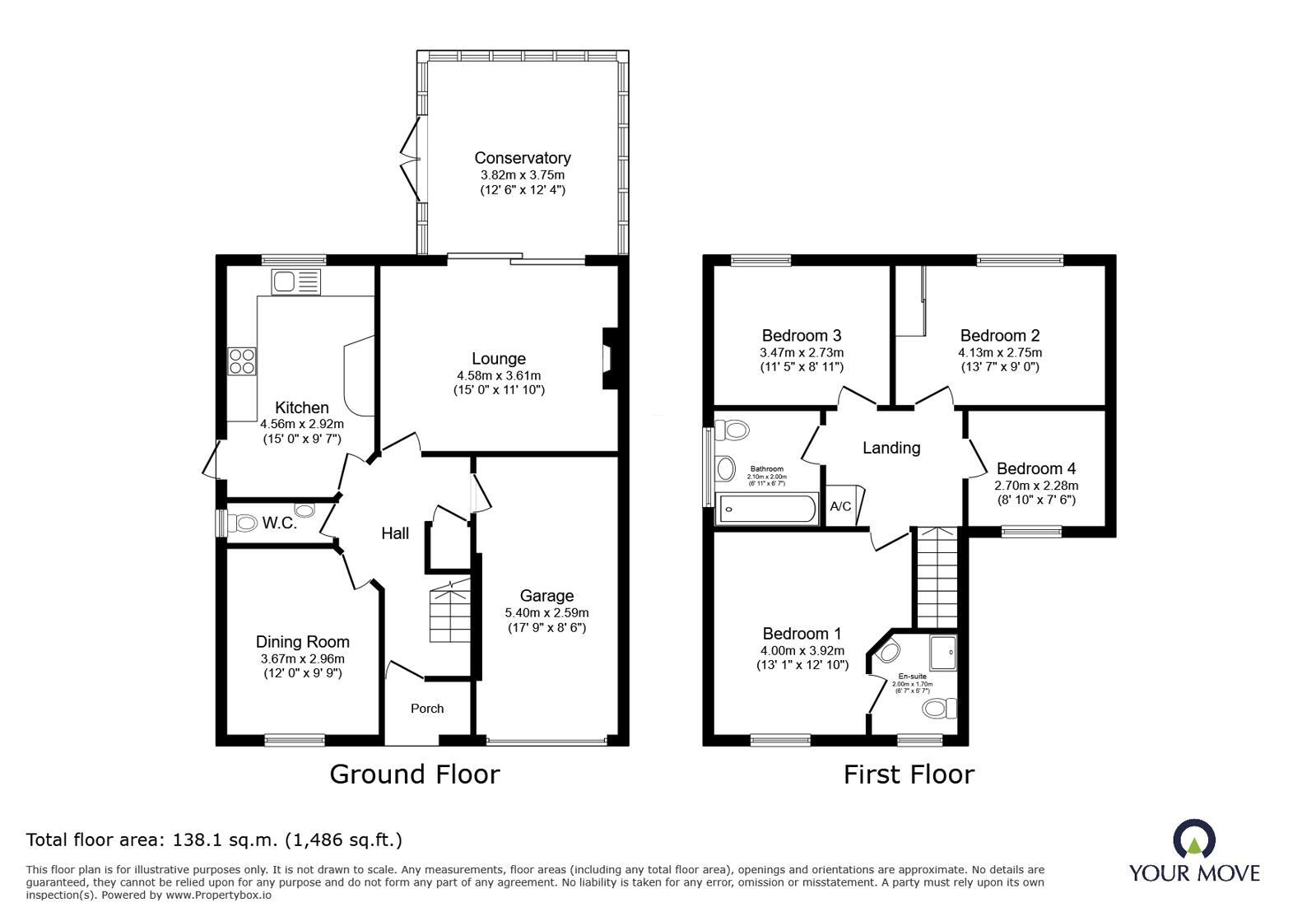 Floorplan of 4 bedroom Detached House for sale, Oval Close, St. Georges, Shropshire, TF2