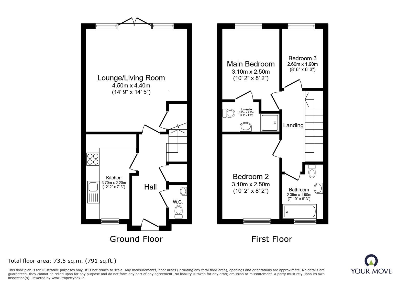 Floorplan of 3 bedroom Semi Detached House for sale, Daker Row, Lawley Village, Shropshire, TF4