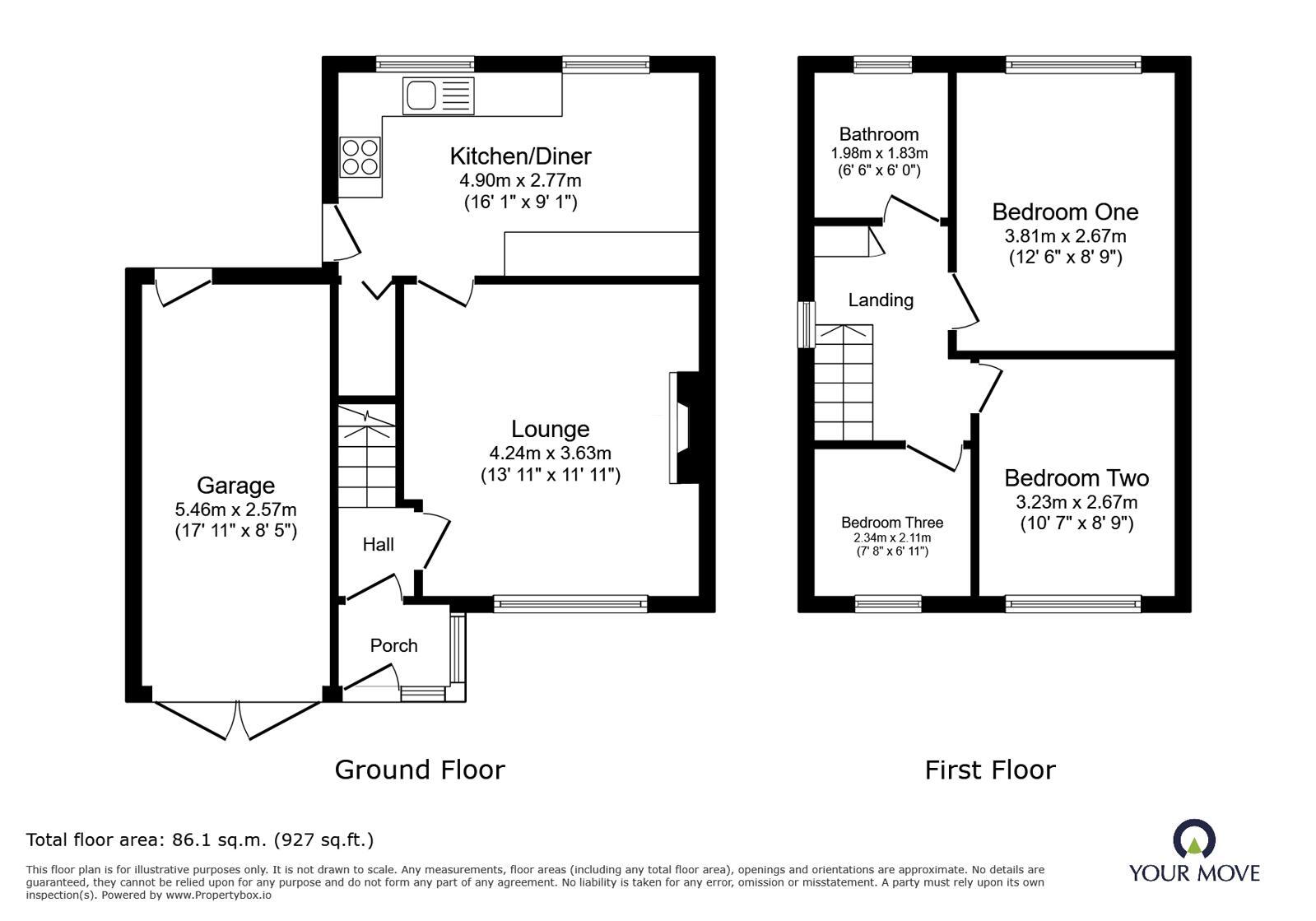 Floorplan of 3 bedroom Semi Detached House for sale, Chartwell Road, Arleston, Shropshire, TF1