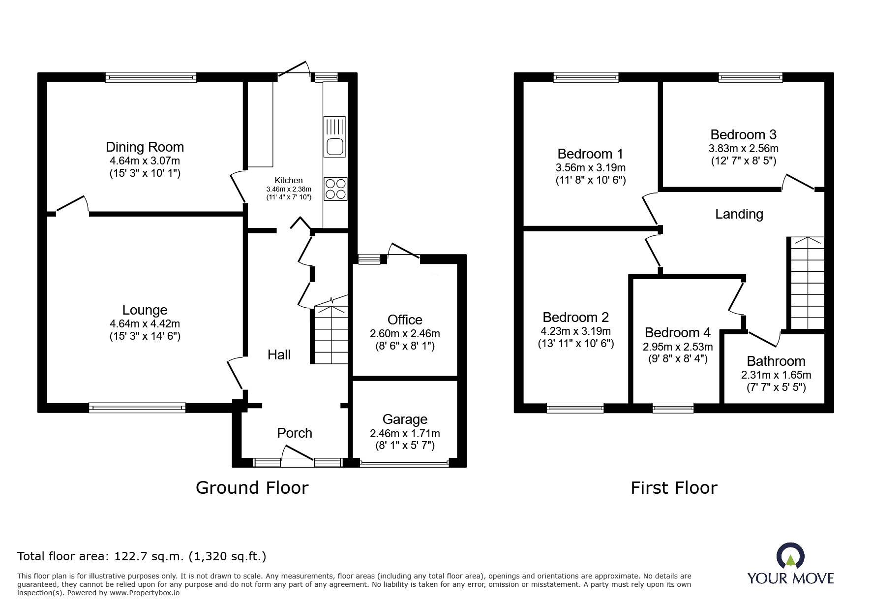 Floorplan of 4 bedroom Semi Detached House to rent, The Incline, Ketley, Shropshire, TF1