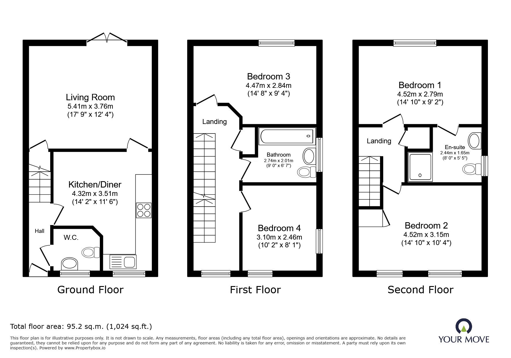 Floorplan of 4 bedroom End Terrace House for sale, Frome Way, Donnington, Shropshire, TF2