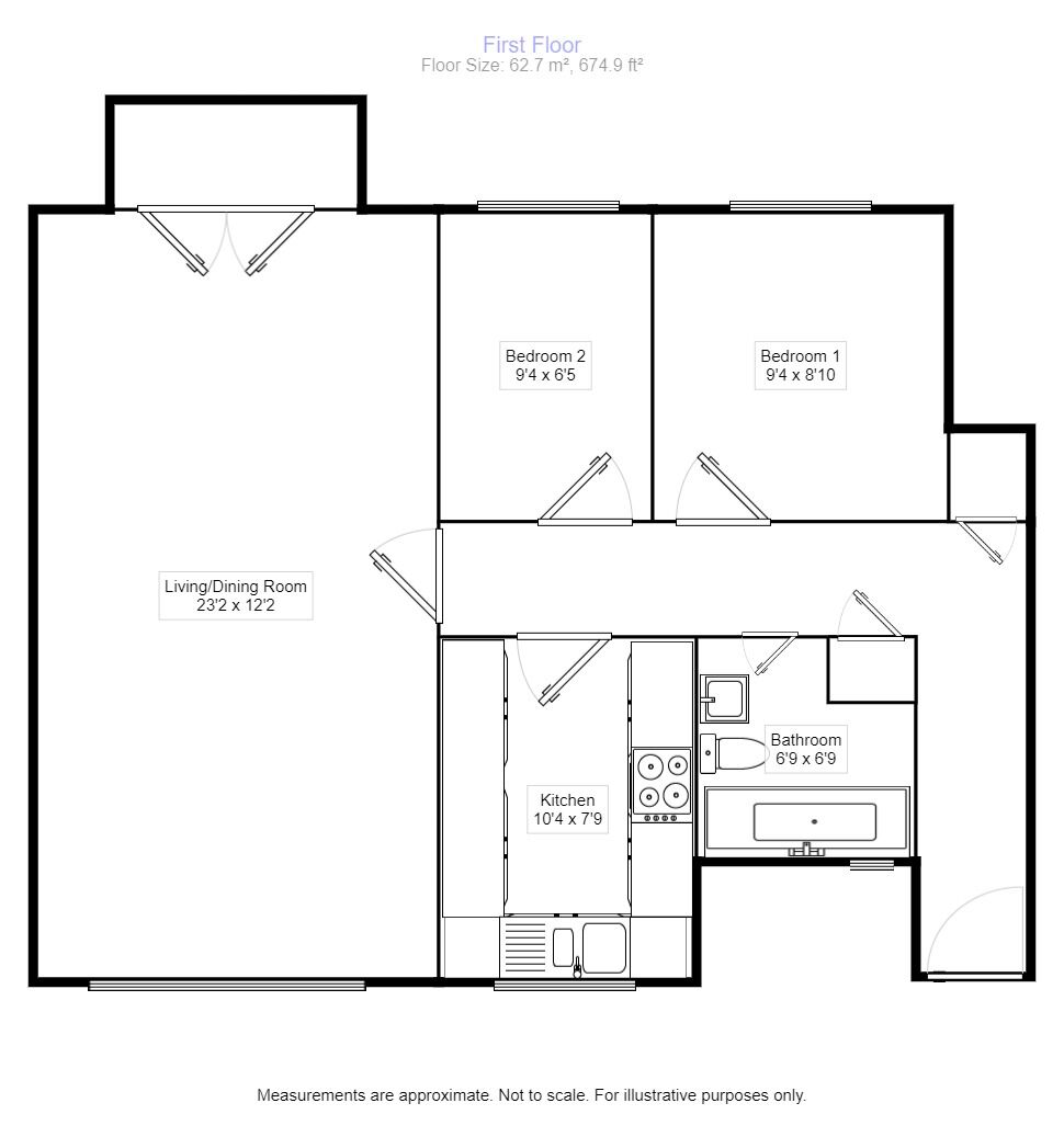 Floorplan of 2 bedroom Flat to rent, Natalie Mews, Twickenham, TW2