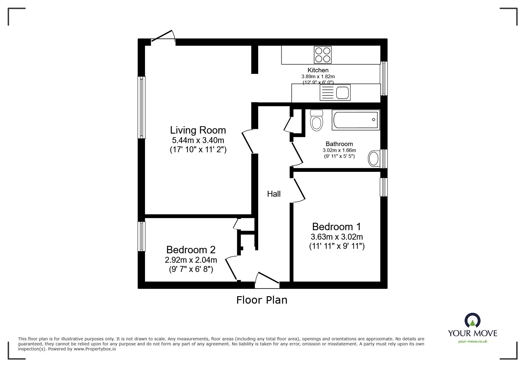 Floorplan of 2 bedroom  Flat to rent, Nelson Road, Whitton, Hounslow, TW3