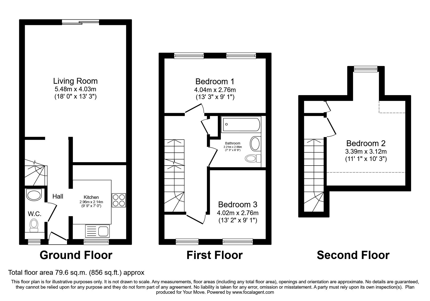Floorplan of 3 bedroom Mid Terrace House to rent, Pownall Road, Hounslow, TW3