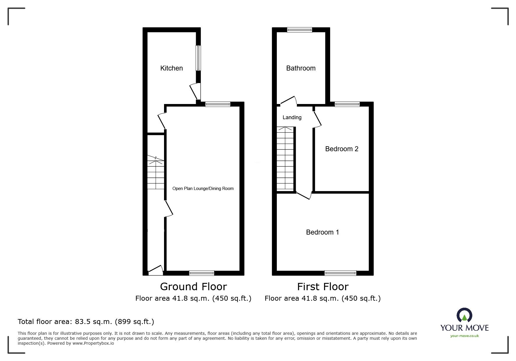 Floorplan of 2 bedroom Mid Terrace House to rent, John Street, Workington, Cumbria, CA14