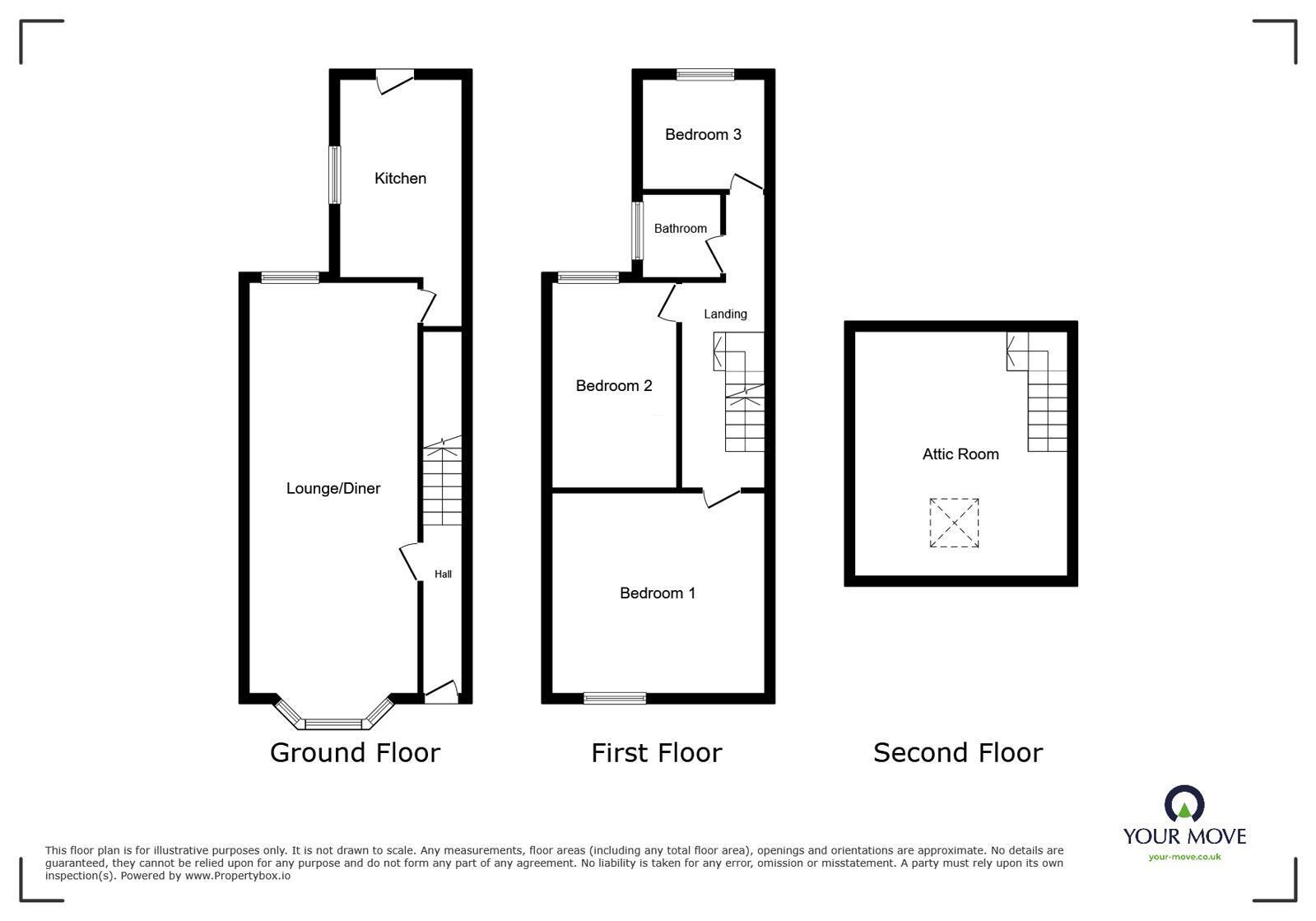 Floorplan of 3 bedroom House to rent, Gray Street, Workington, Cumbria, CA14