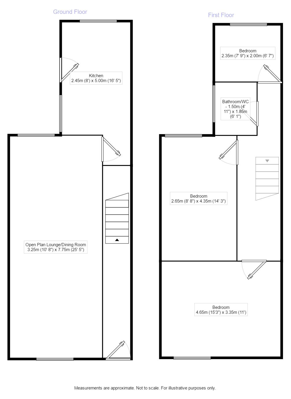 Floorplan of 3 bedroom Mid Terrace House to rent, Peter Street, Workington, Cumbria, CA14