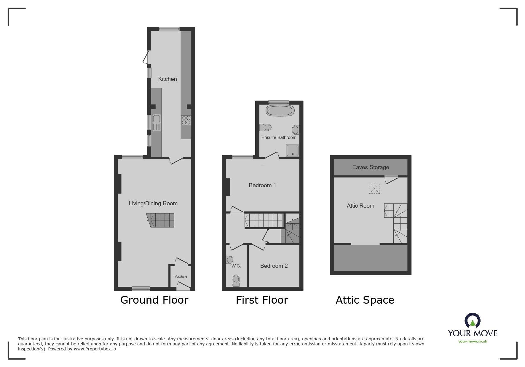 Floorplan of 2 bedroom Mid Terrace House for sale, Glenfield Place, Barepot, Cumbria, CA14