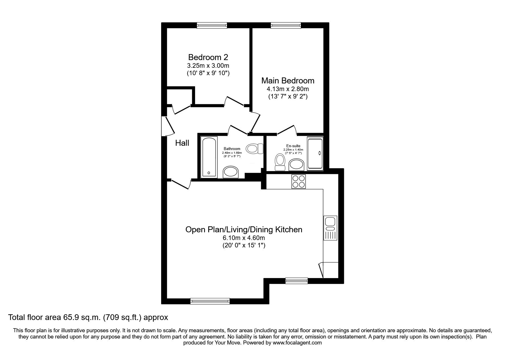 Floorplan of 2 bedroom  Flat for sale, Casshow Way, Cockermouth, Cumbria, CA13
