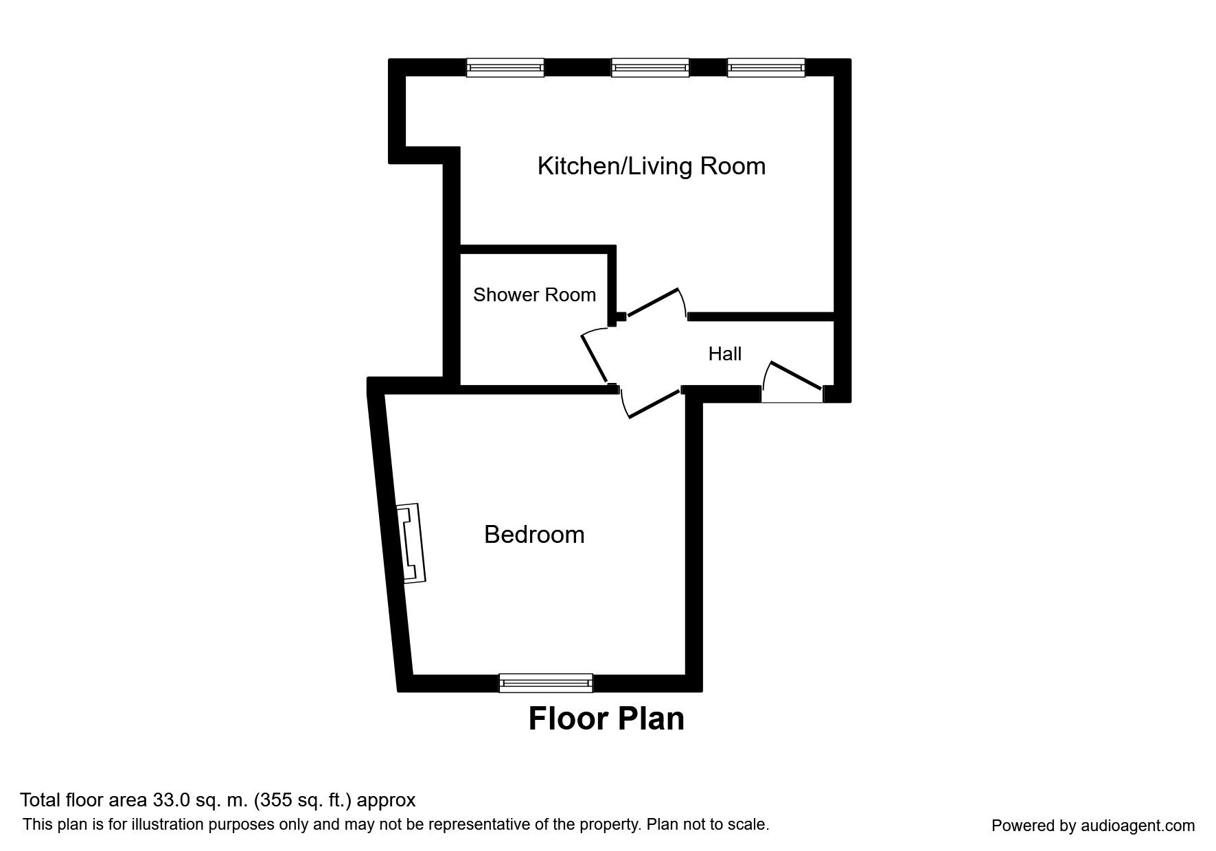 Floorplan of 1 bedroom Flat to rent, Roper Street, Whitehaven, Cumbria, CA28