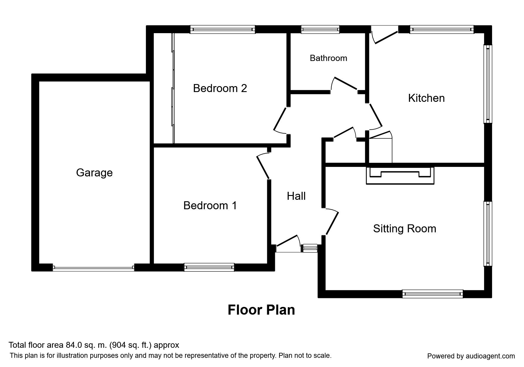 Floorplan of 2 bedroom Detached Bungalow to rent, Wasdale Park, Seascale, Cumbria, CA20
