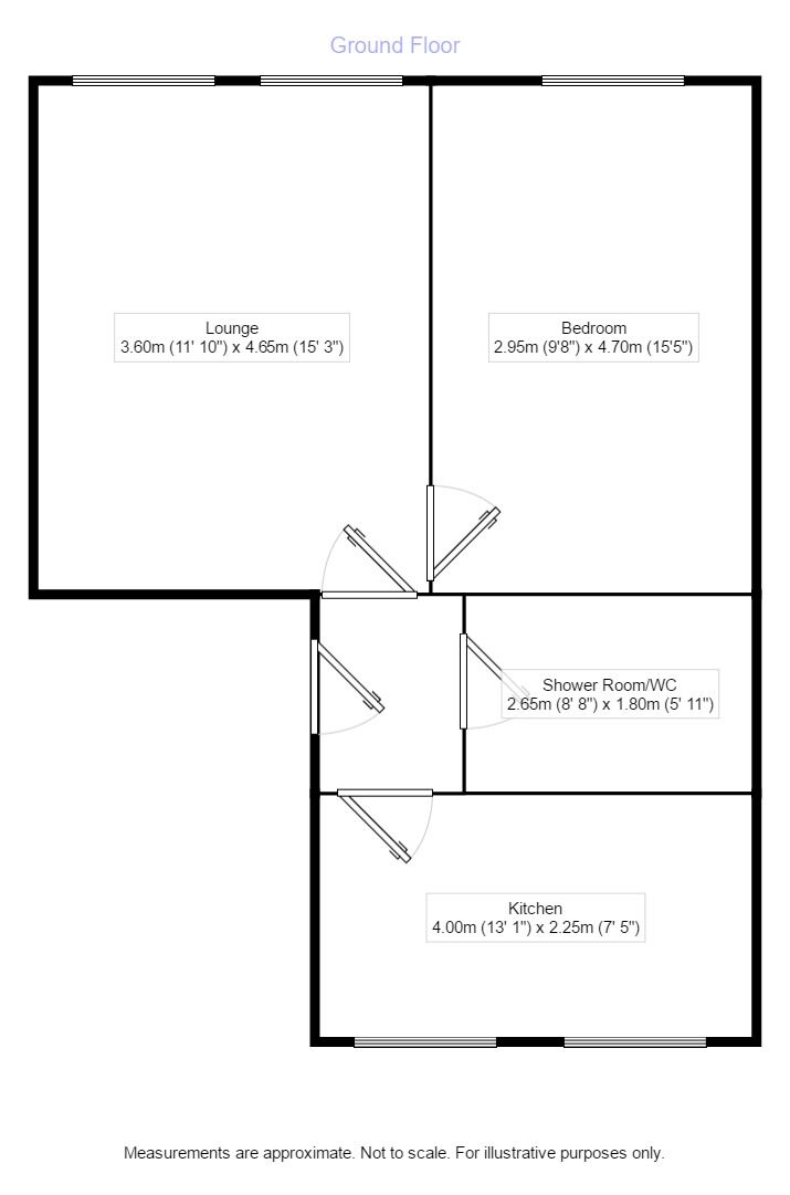 Floorplan of 1 bedroom  Flat to rent, Lowther Street, Whitehaven, Cumbria, CA28