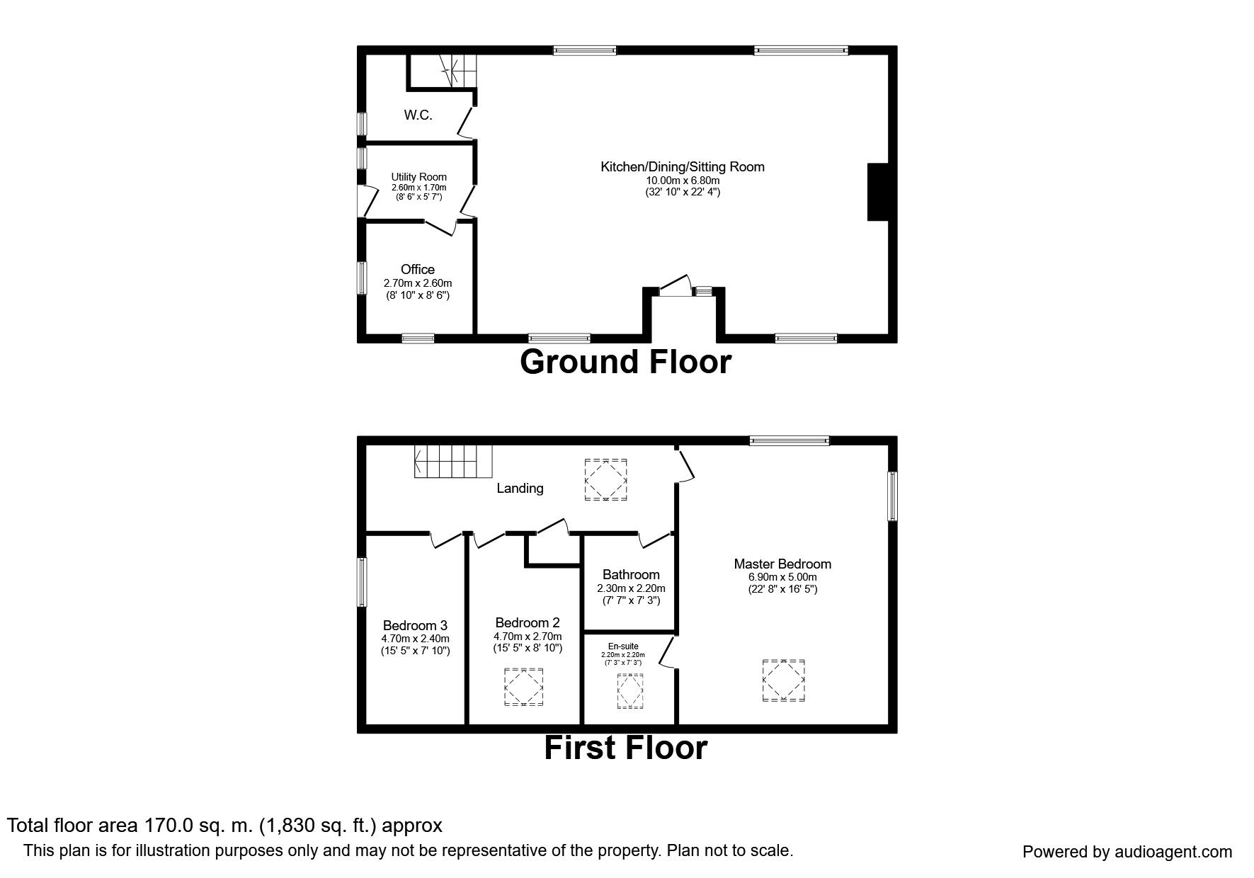 Floorplan of 3 bedroom House to rent, Stainburn Road, Workington, Cumbria, CA14