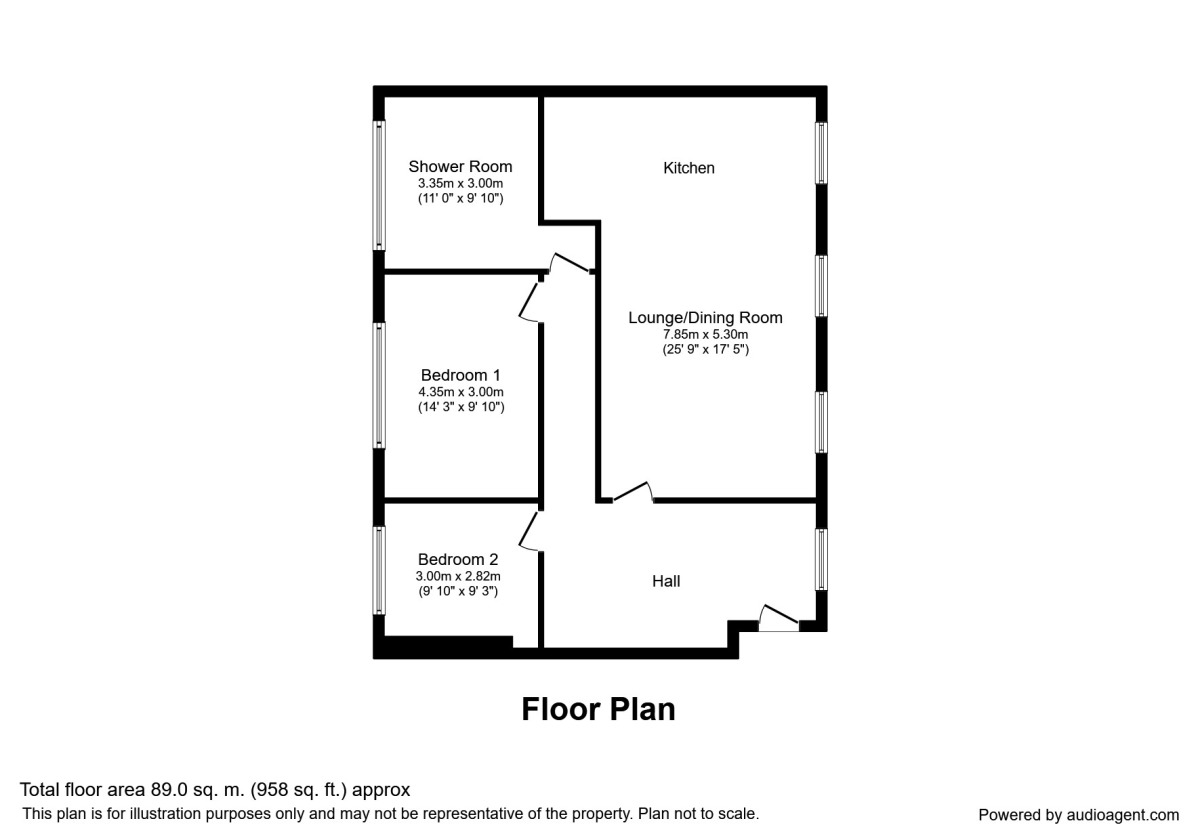 Floorplan of 2 bedroom  Flat to rent, Lowther Street, Whitehaven, Cumbria, CA28