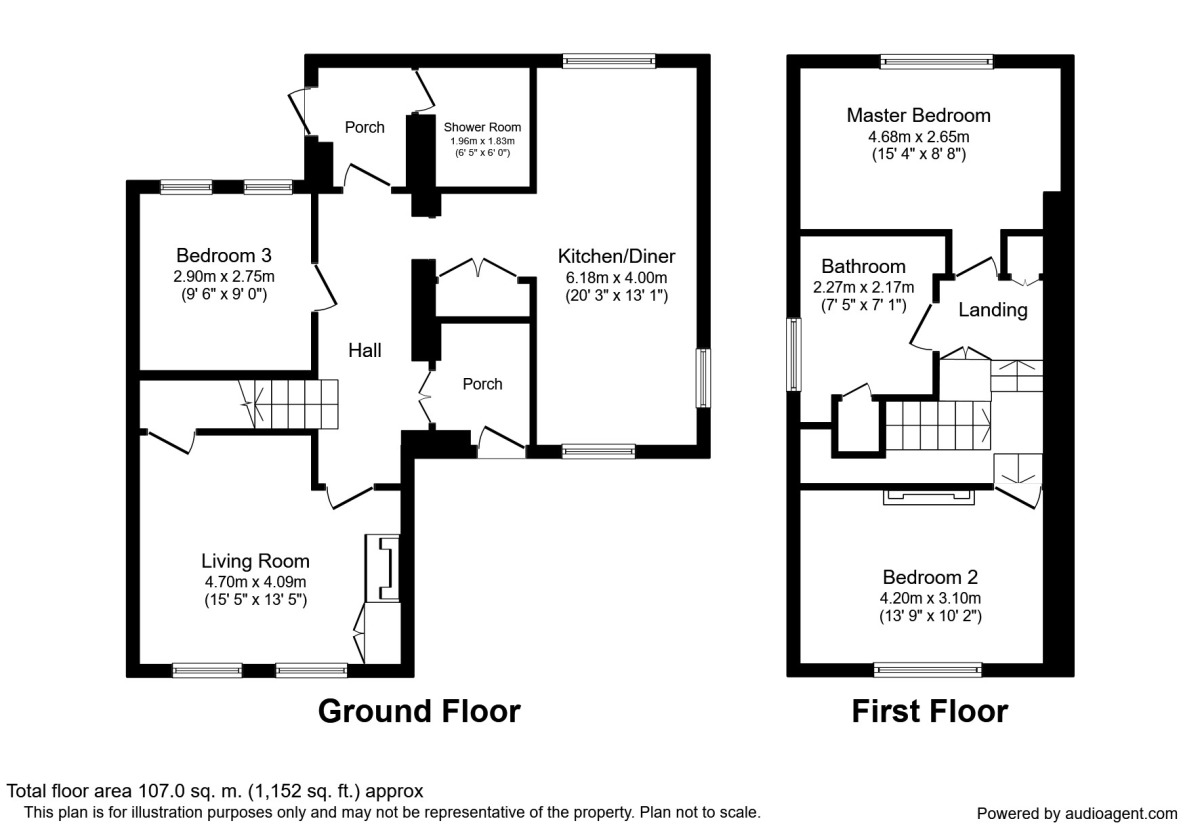 Floorplan of 2 bedroom Semi Detached House to rent, Holmrook, Cumbria, CA19