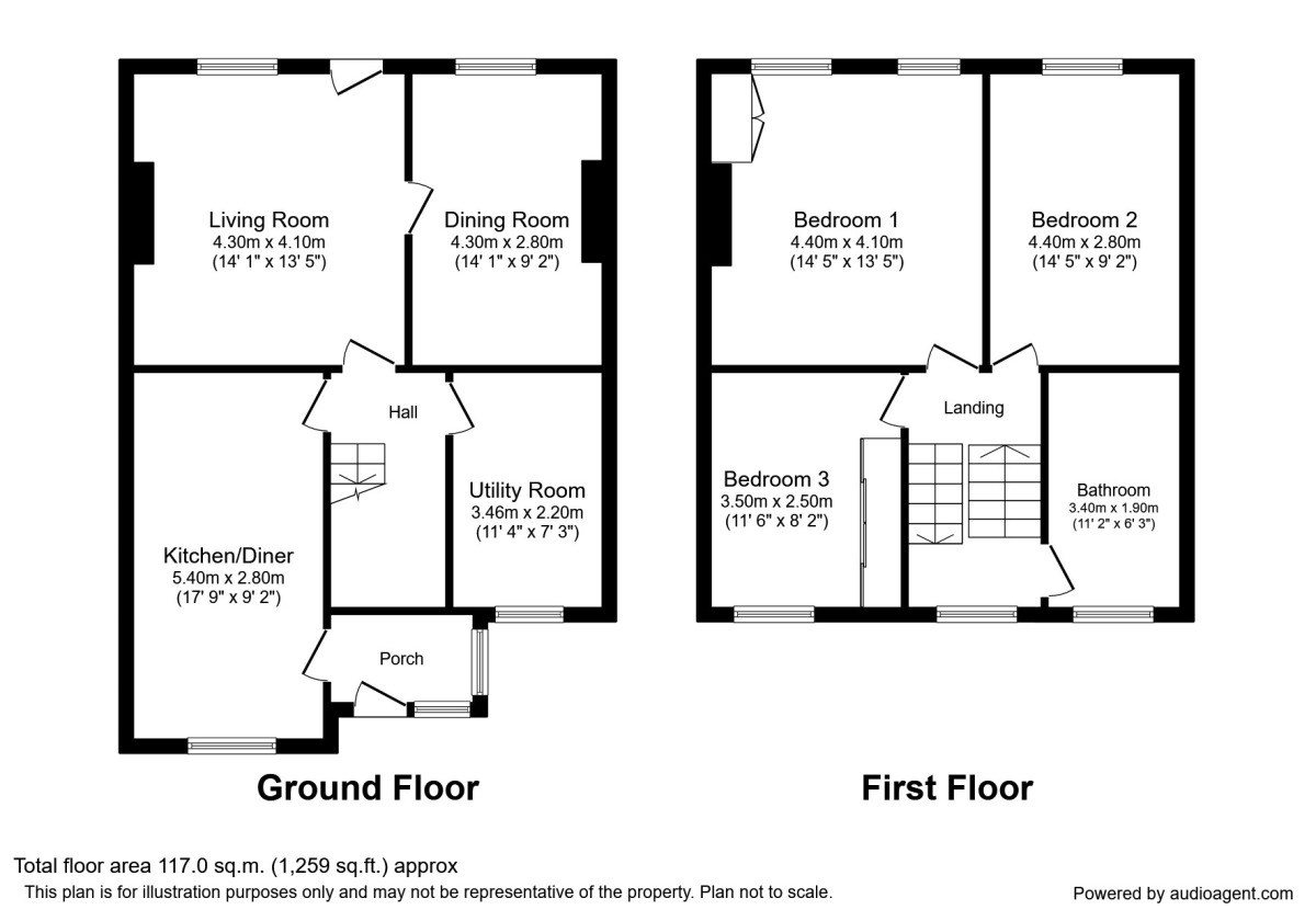 Floorplan of 3 bedroom  House to rent, Wilton, Egremont, Cumbria, CA22