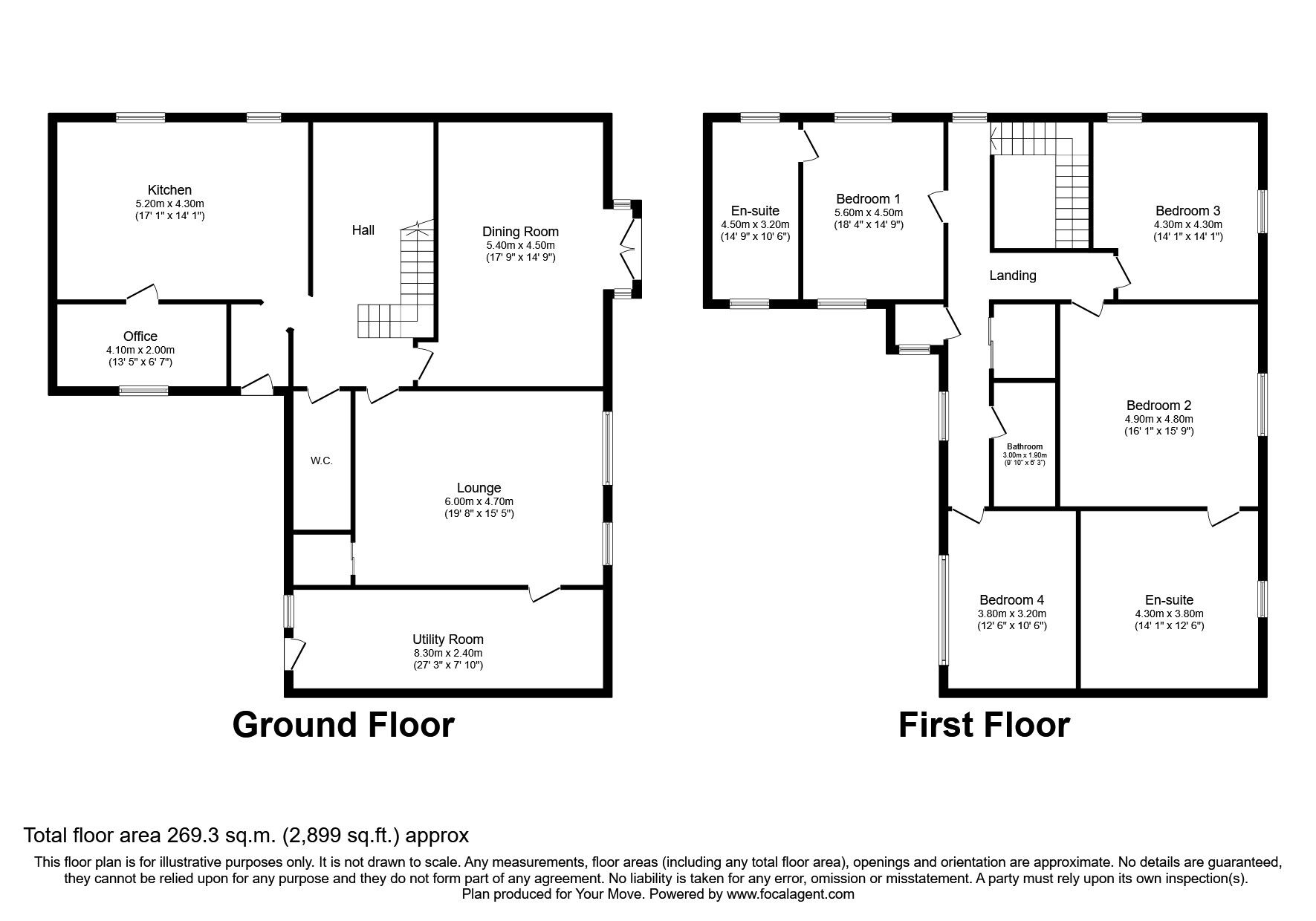 Floorplan of 4 bedroom End Terrace House to rent, Whitehaven Road, Cleator Moor, Cumbria, CA25